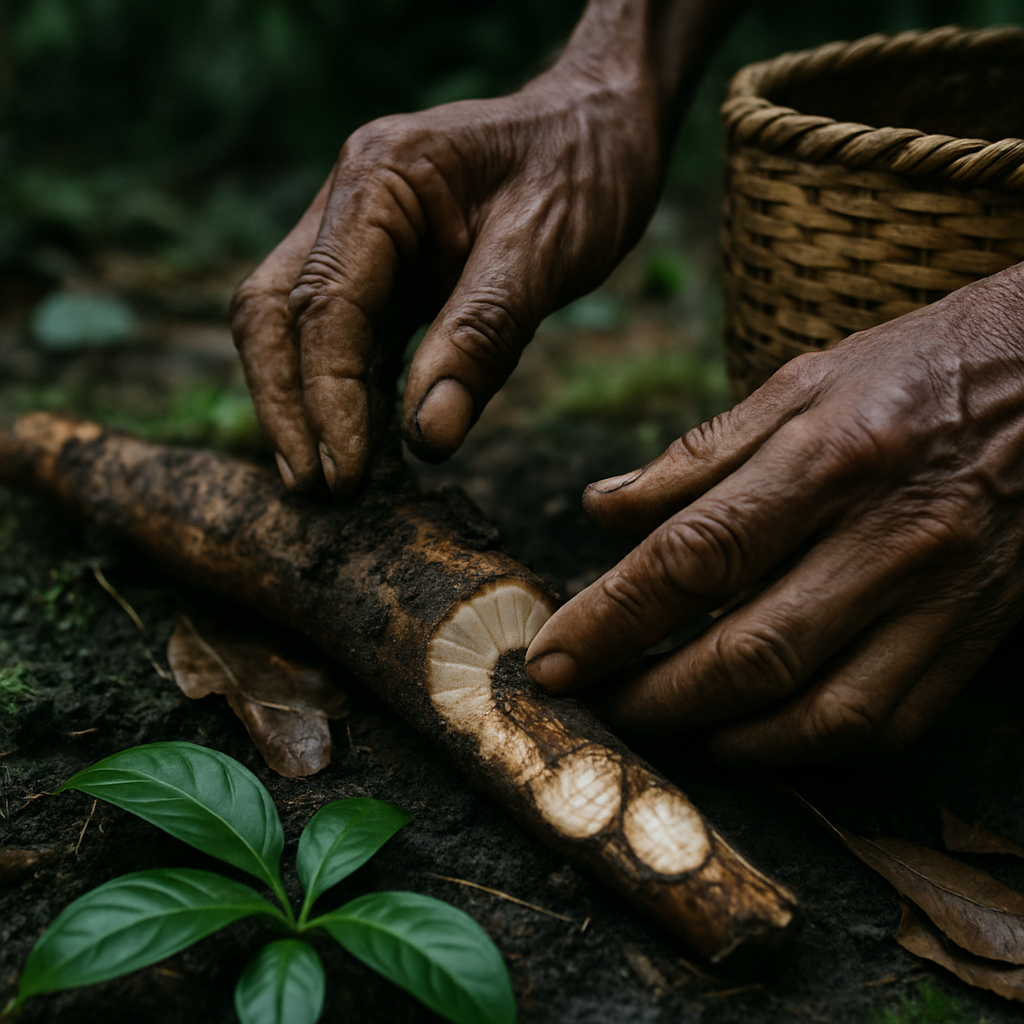 Botanical detail connected to the plant origin of ibogaine