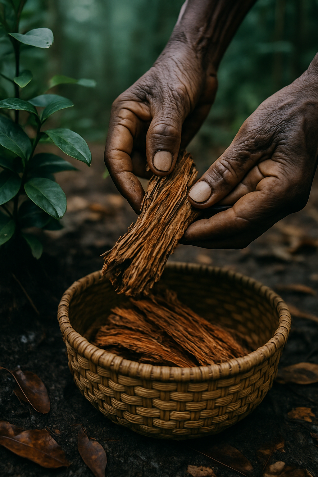 Hands in a reflective setting representing careful consideration of ibogaine safety and risk