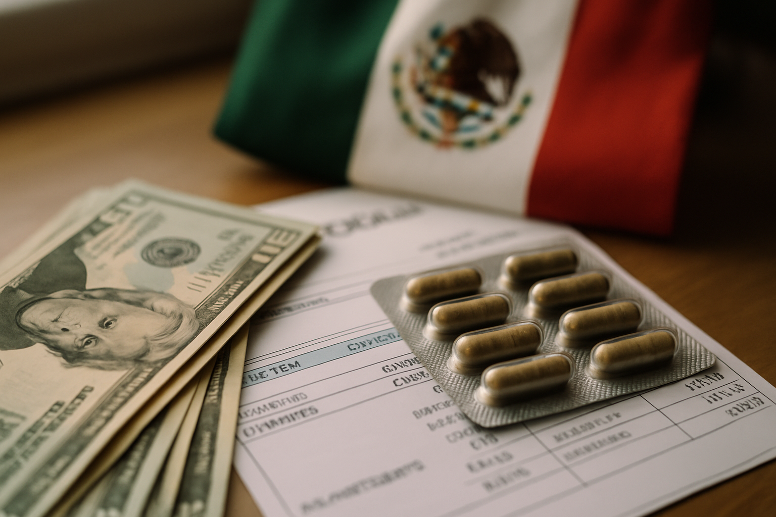 Documentary-style image representing ibogaine treatment decisions and costs in Mexico