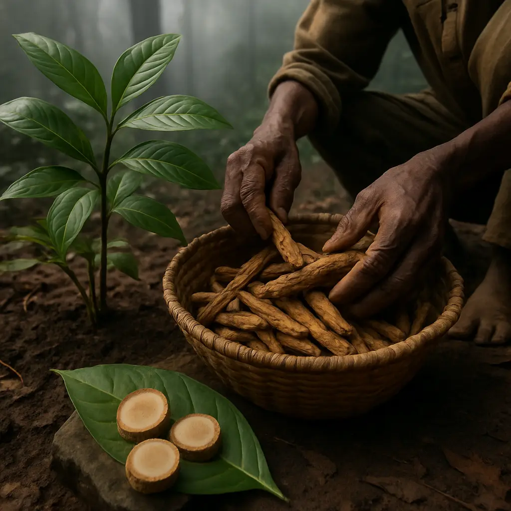 Symbolic still-life composition accompanying straight answers about microdose ibogaine