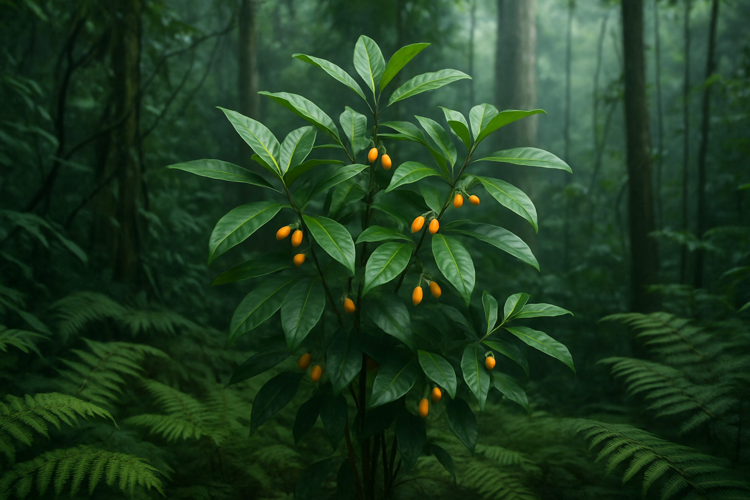 Layered natural forms illustrating the complex legal and safety context around ibogaine