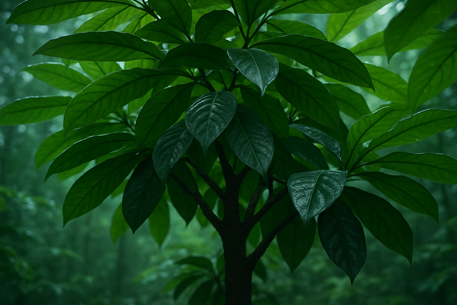A contemplative visual setting for evidence-aware discussion of ibogaine and 5-MeO-DMT