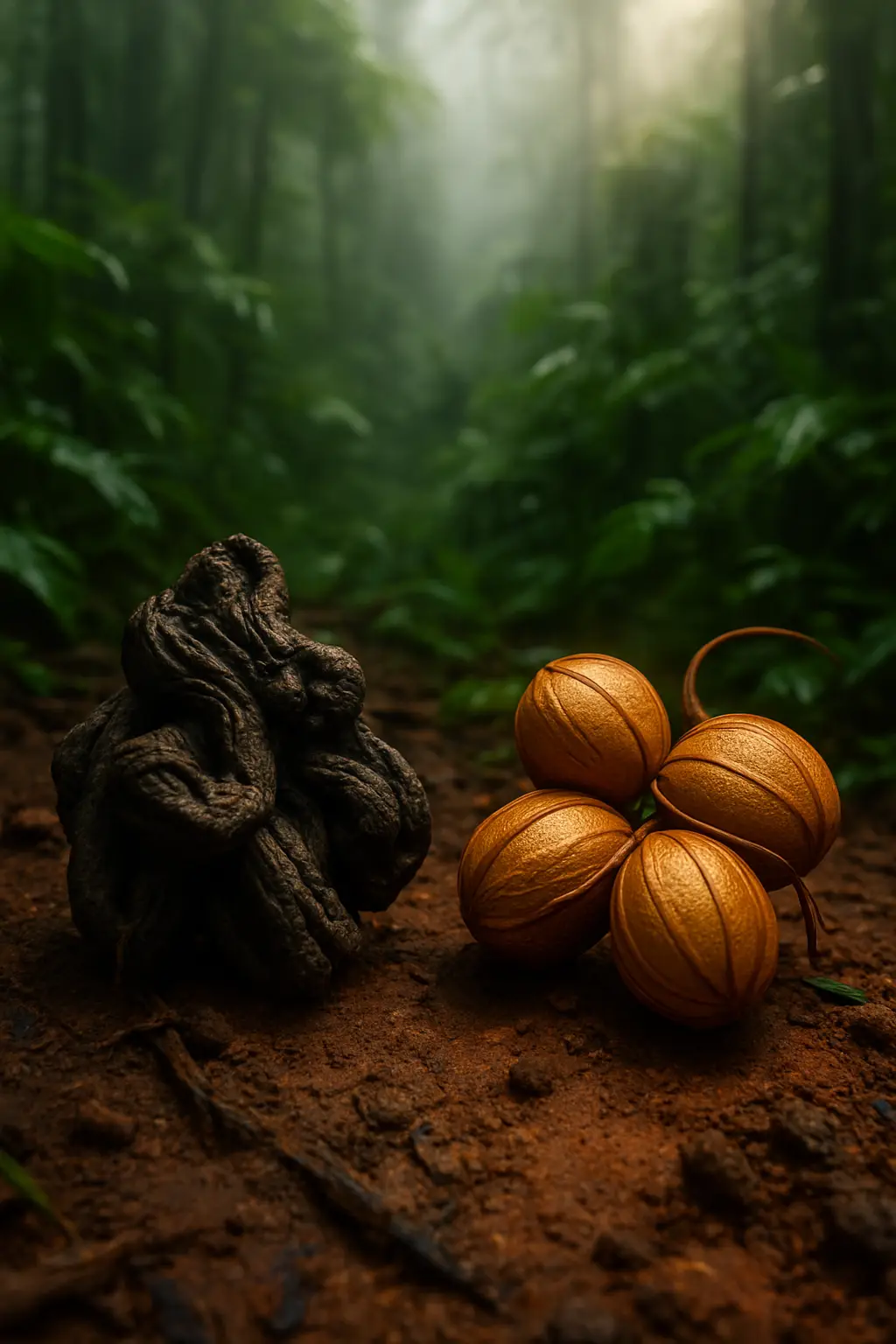 Abstract composition representing evidence, uncertainty, and careful comparison