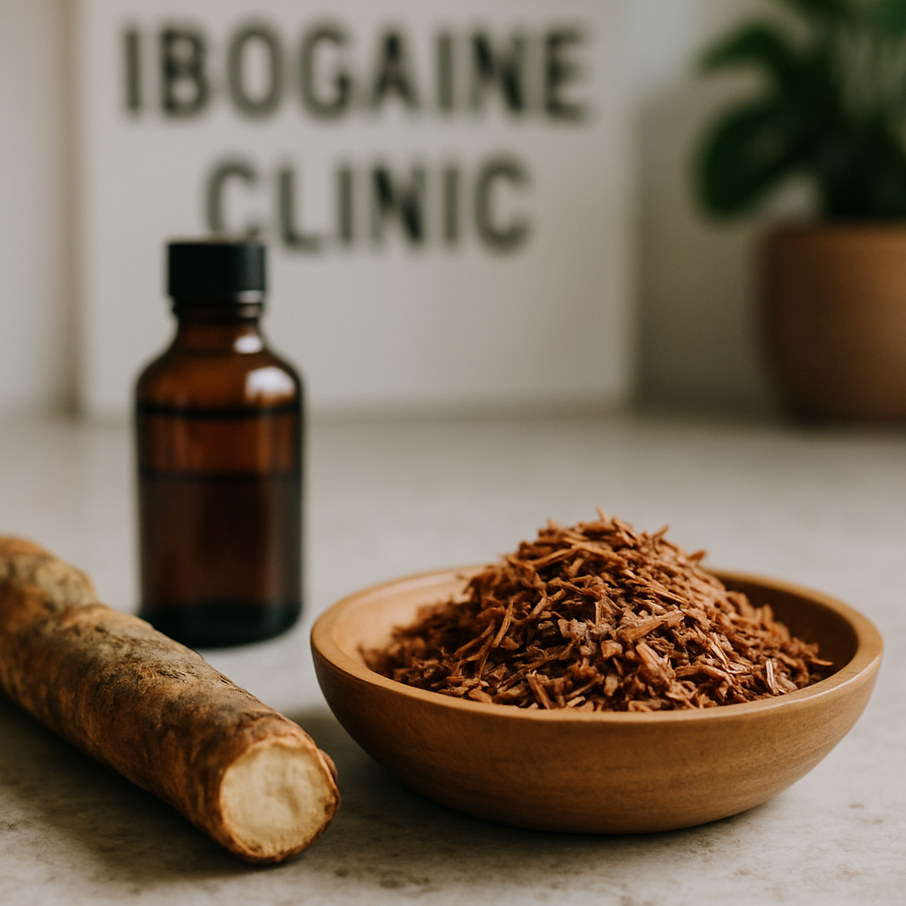 Detailed clinical interface showing screening and monitoring steps for ibogaine intake