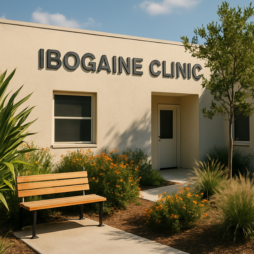 Patient suite and monitoring equipment illustrating ibogaine administration under medical care