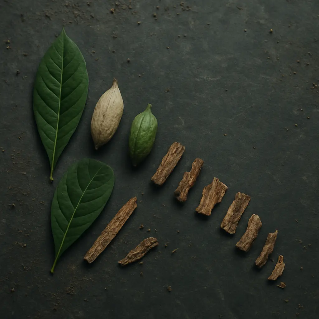 Abstract composition representing the different parts of a structured ibogaine program
