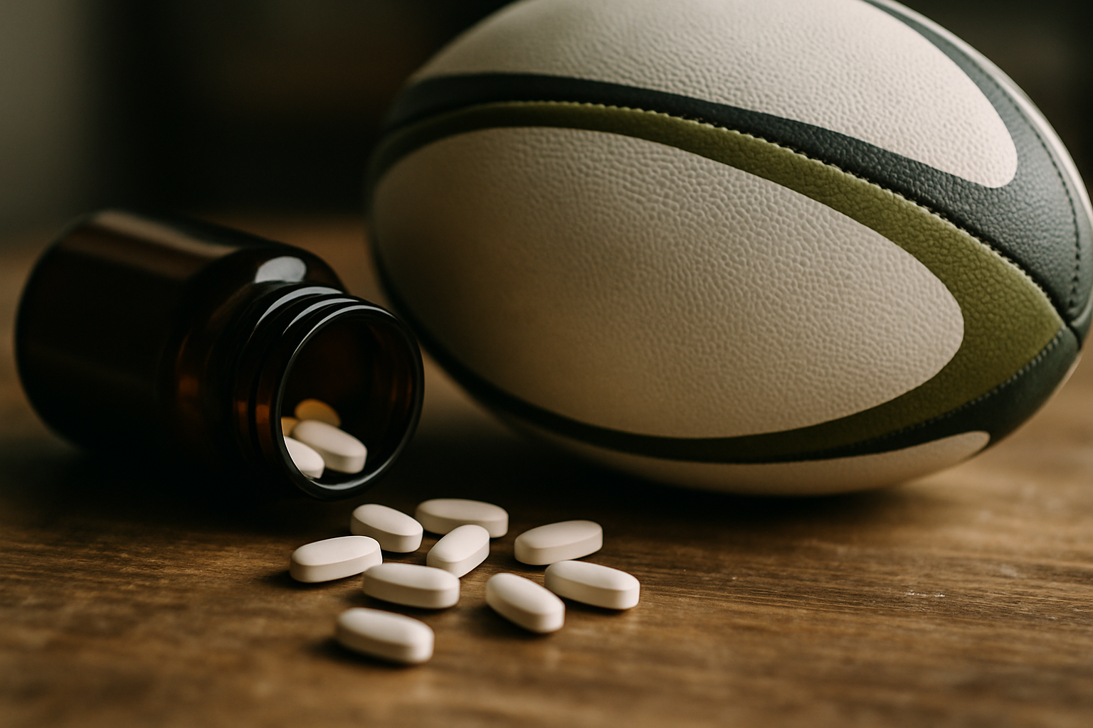 Rugby player in a clinical recovery context