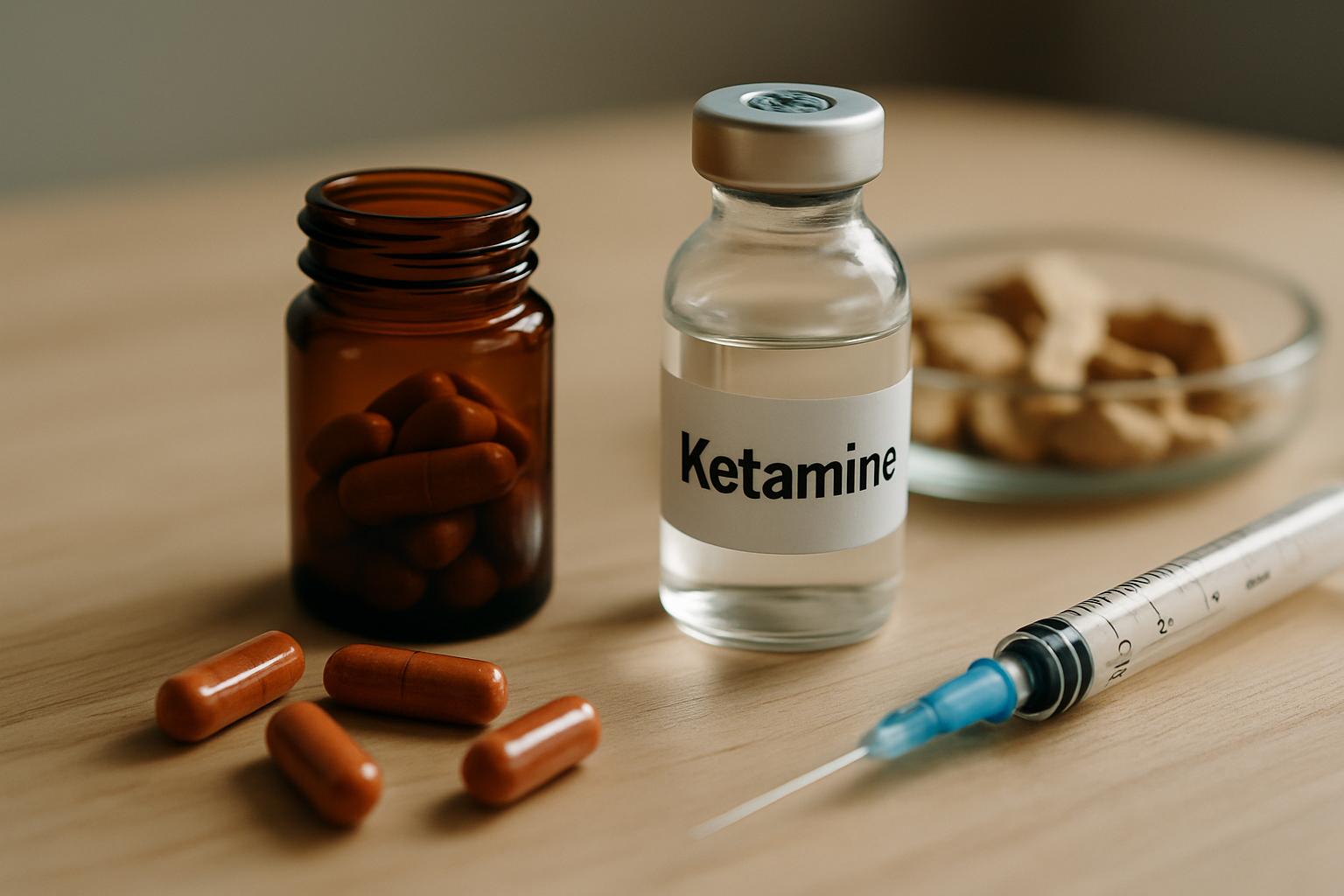 Patient-centered treatment setting showing clinical environment for ibogaine and ketamine-assisted therapy