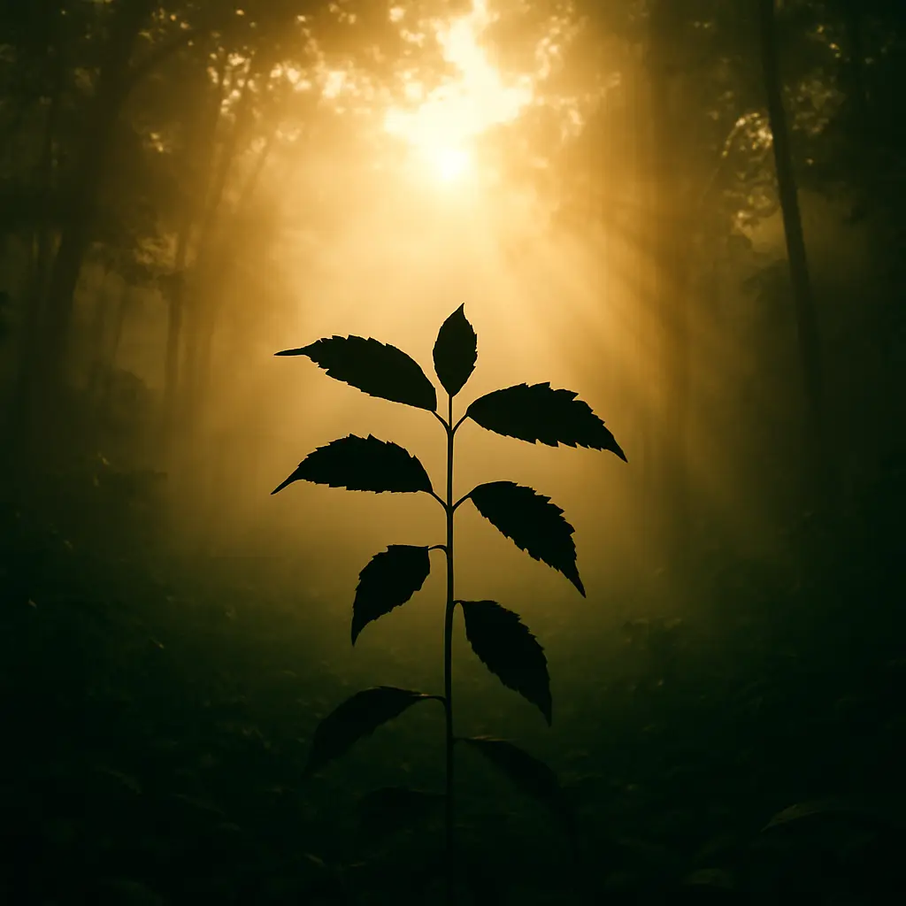 Abstract composition representing uncertainty, evidence, and caution around ibogaine microdosing