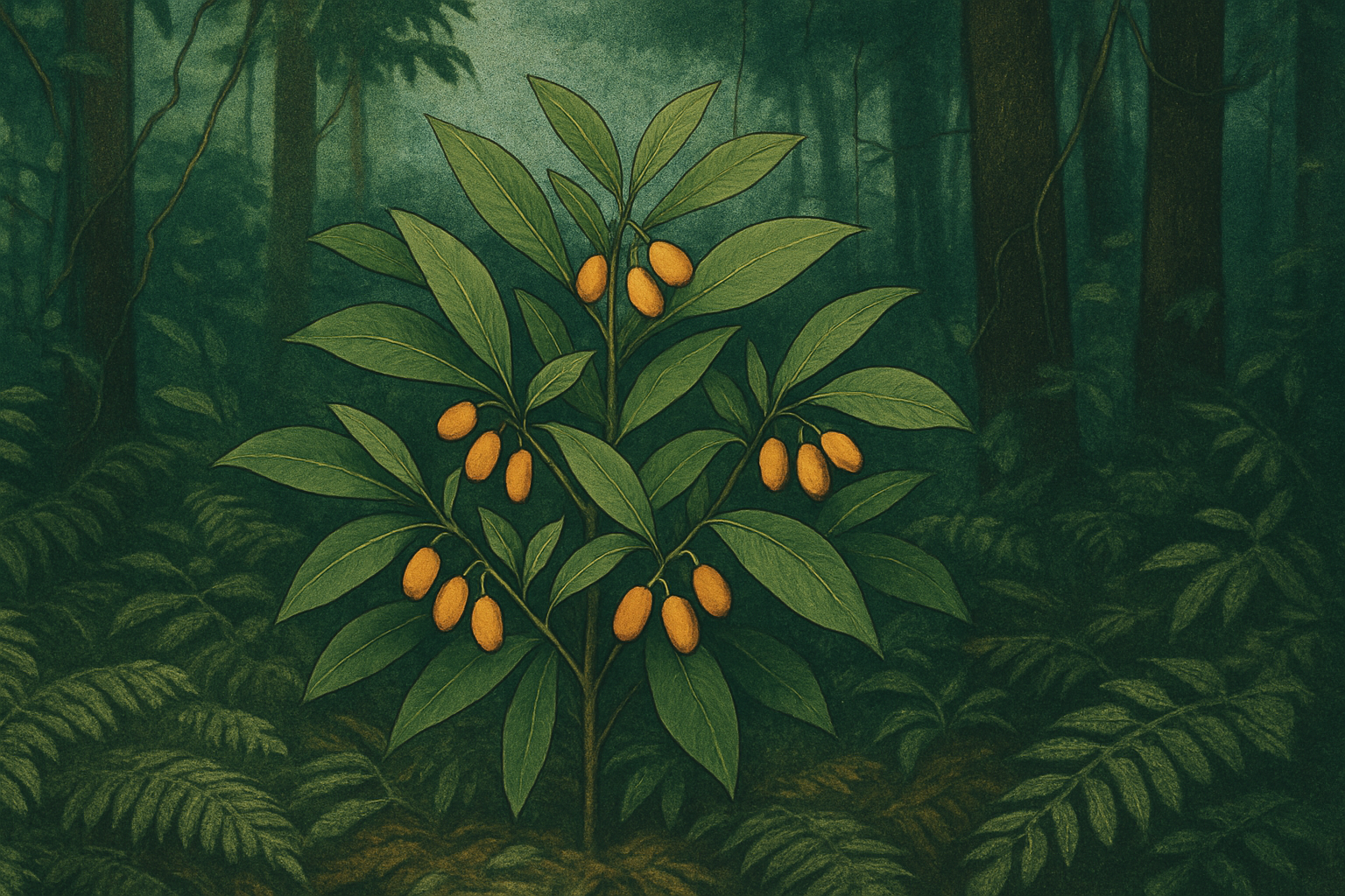 Abstract natural forms suggesting the long, dreamlike character of an ibogaine trip