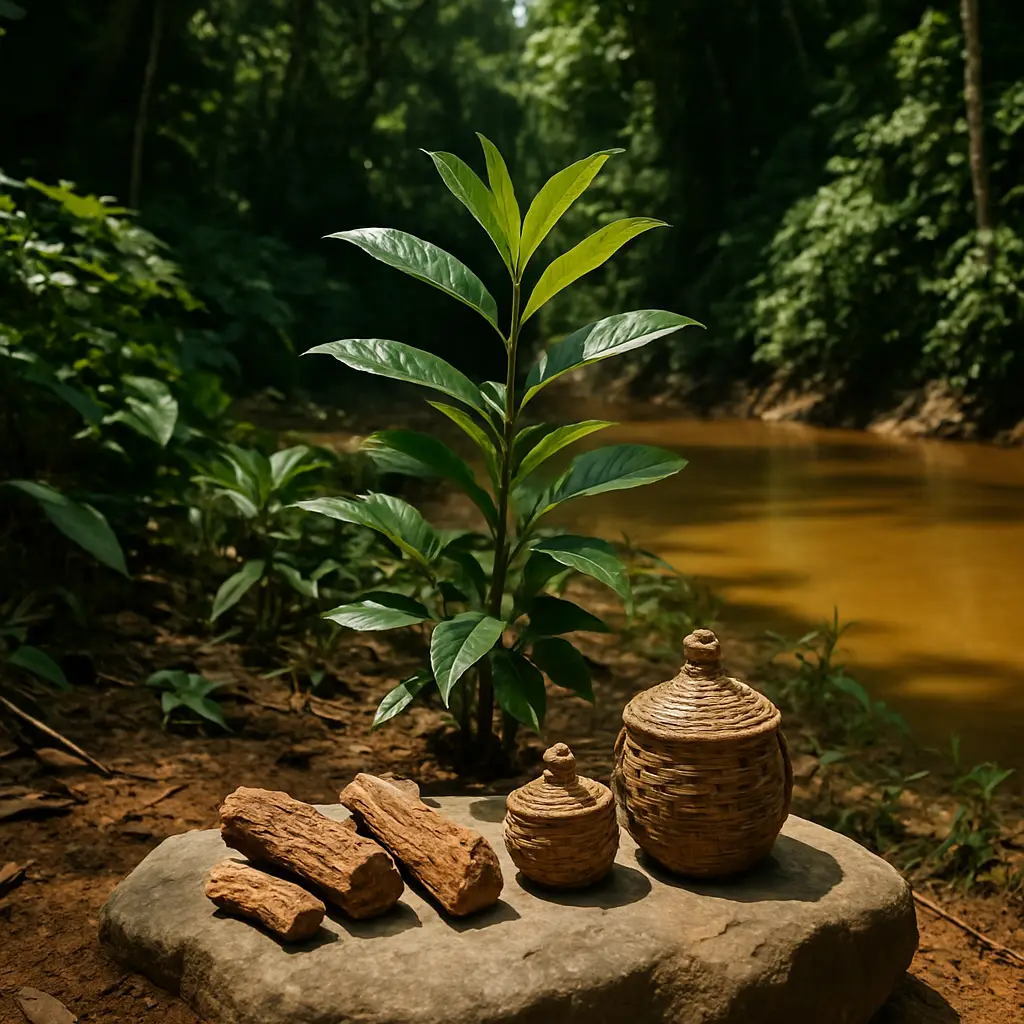 Symbolic still life representing careful questions about ayahuasca and ibogaine