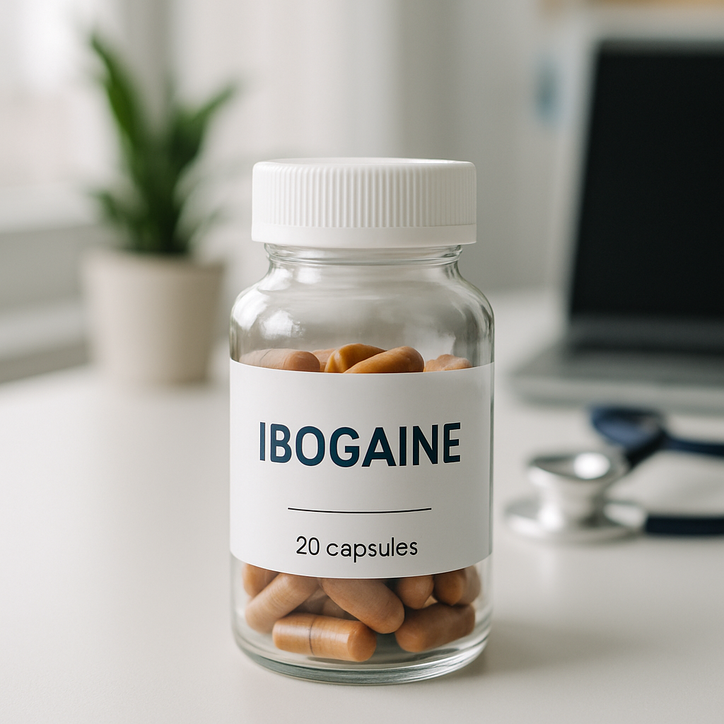 Photocopy collage symbolizing policy documents, FDA pathways, and clinic oversight for ibogaine.