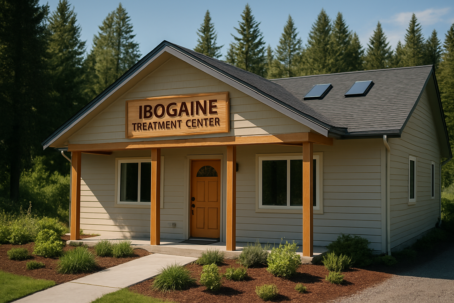 Monolithic concrete interior with stark light—visual metaphor for ibogaine clinics facing regulation and risk in Canada.