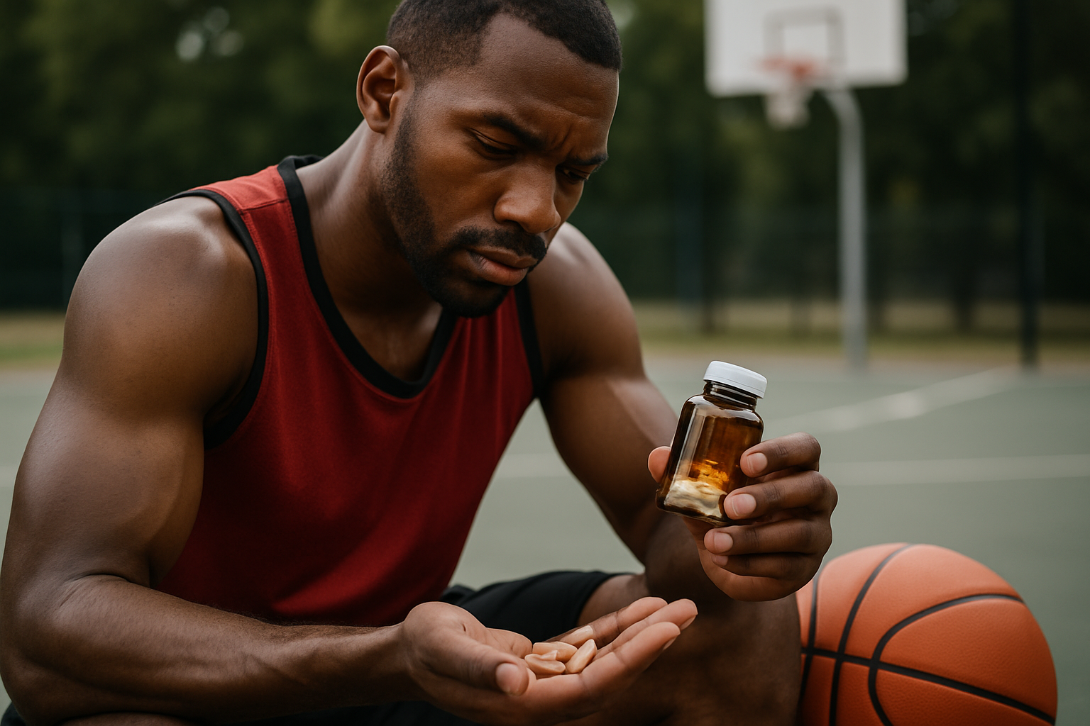 Basketball court and neural imagery framing the medical context of ibogaine