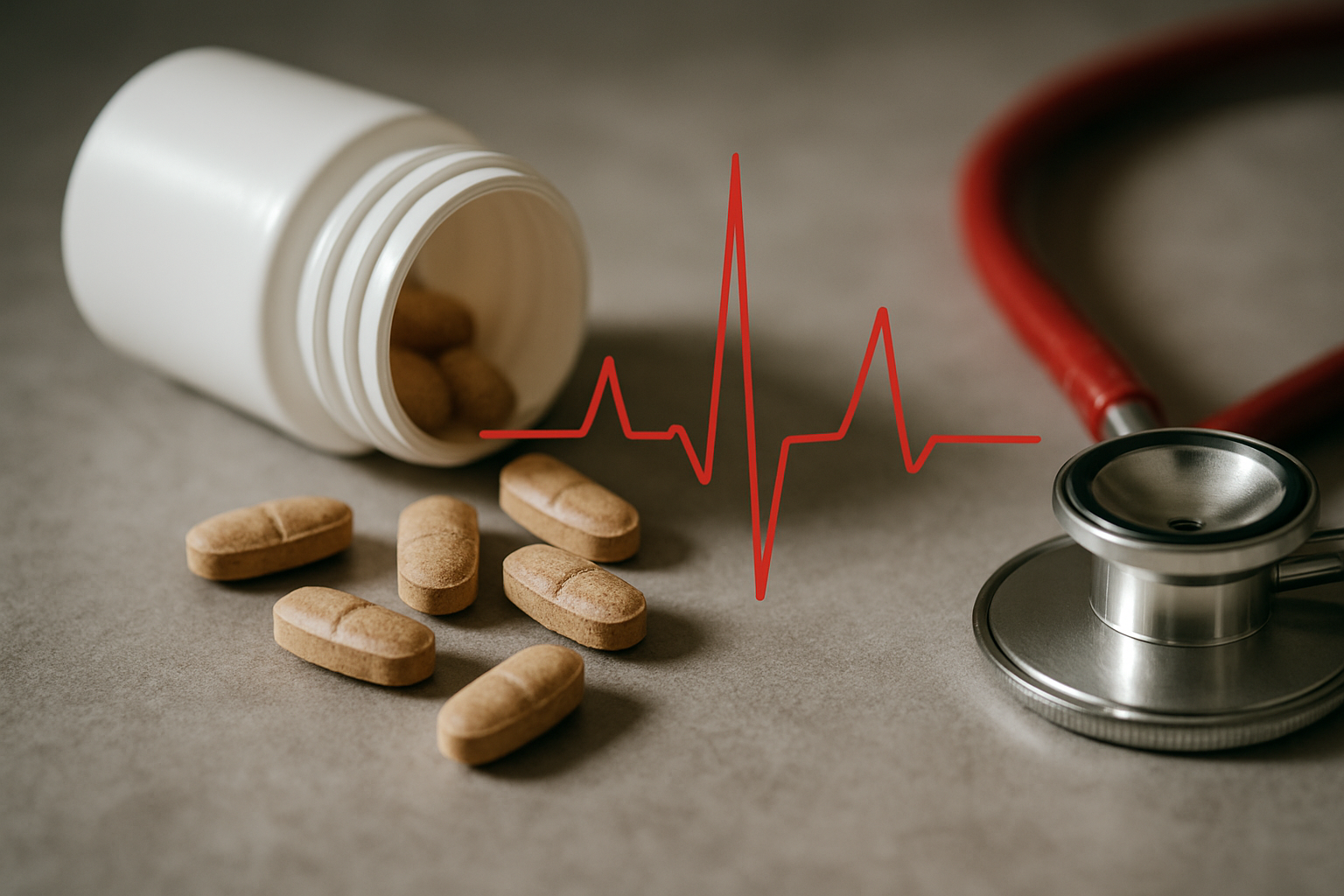 Cinematic visual emphasizing ECG waveforms and ibogaine risk