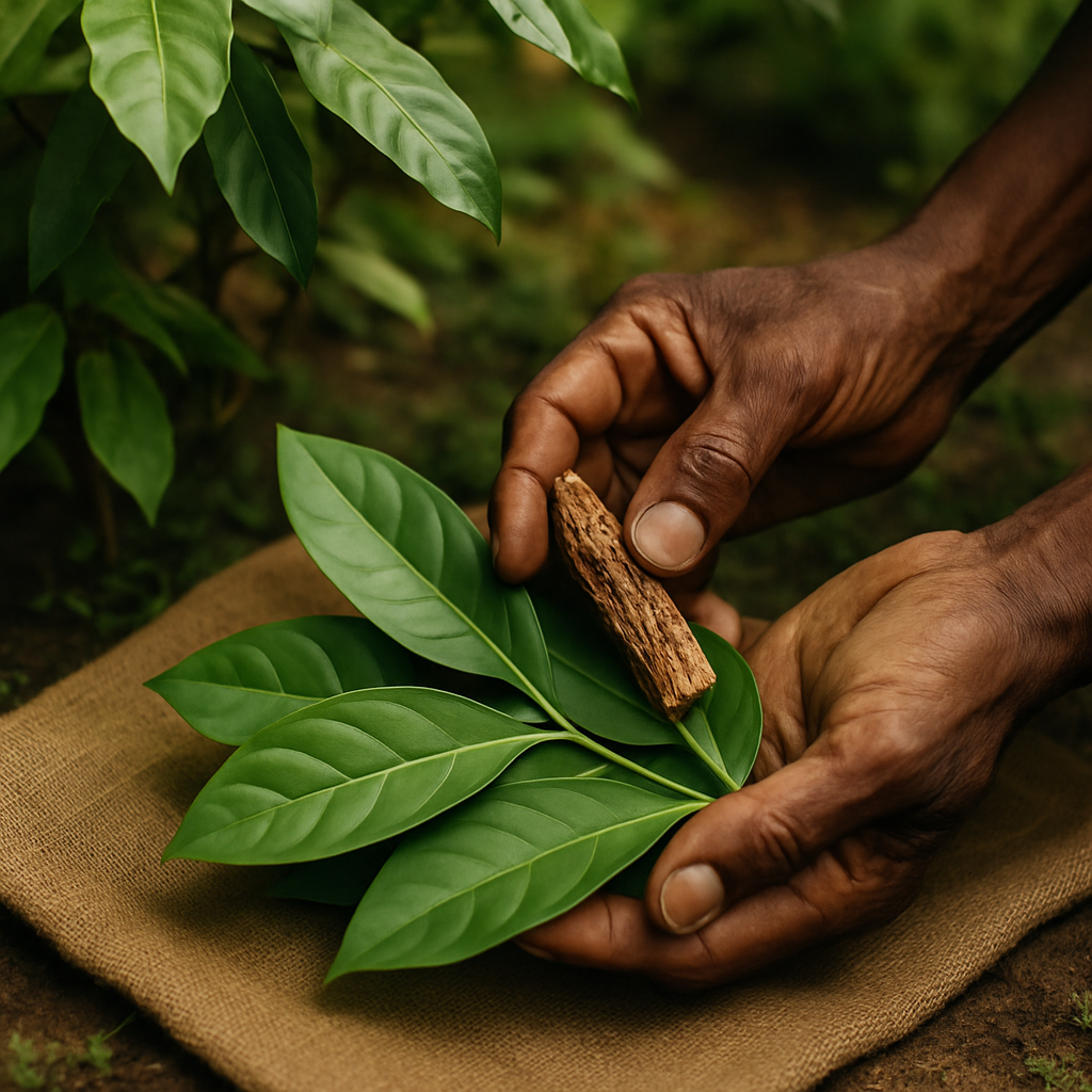 Hands and materials representing careful consideration of ibogaine information