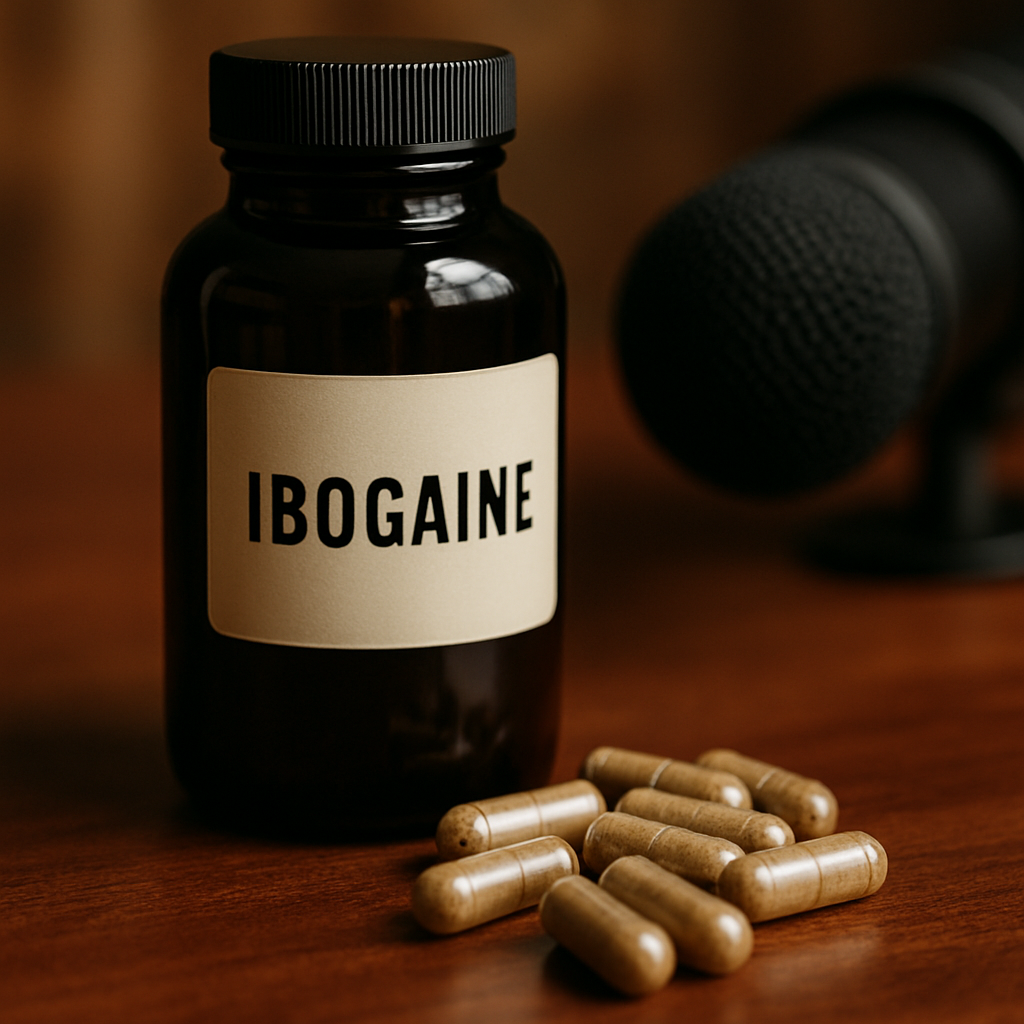 Close-up editorial detail illustrating ibogaine’s traditional context and modern clinical interest