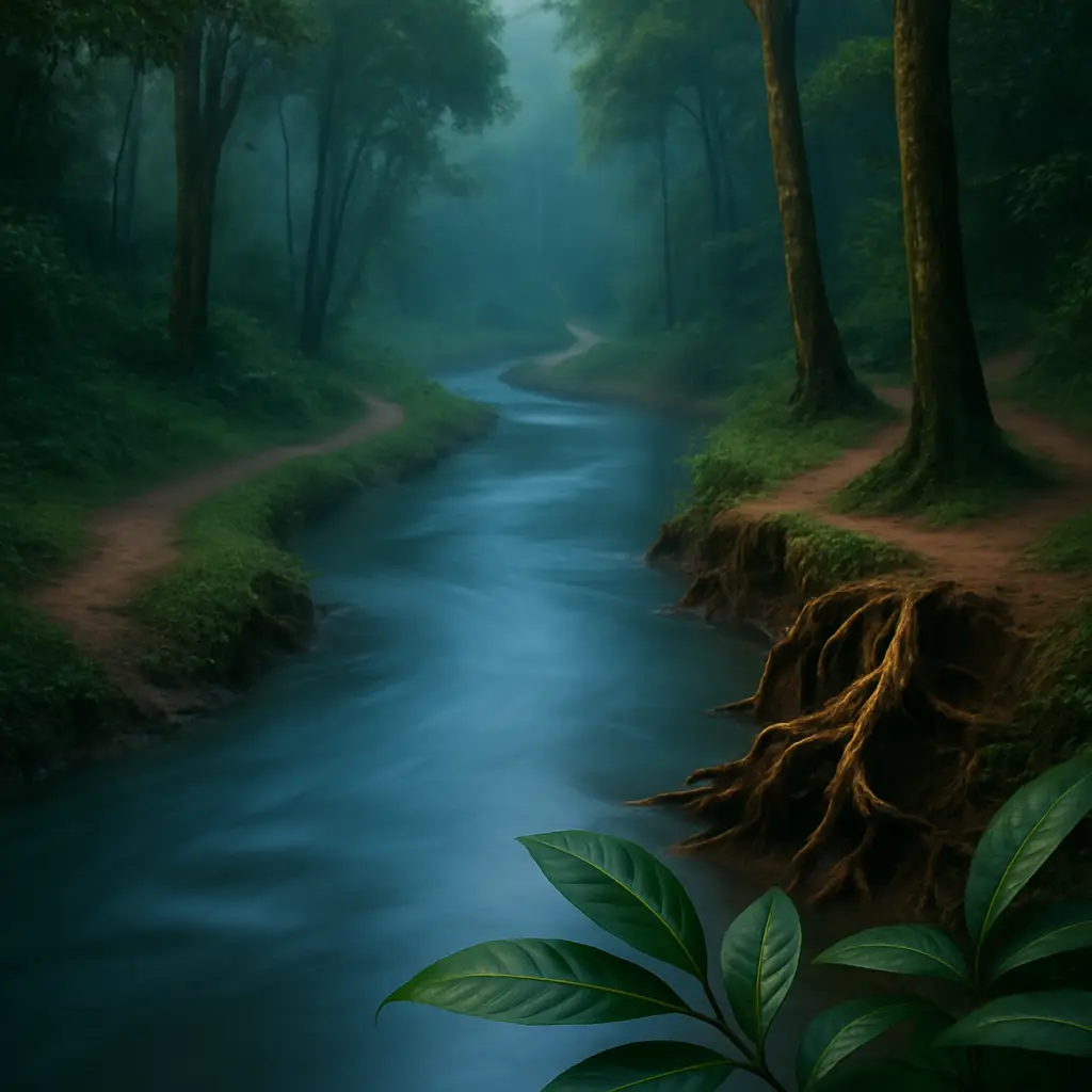 Quiet natural setting accompanying a guide to comparing PTSD treatment models