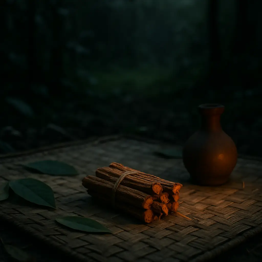 Symbolic still-life reflecting thoughtful evaluation of ibogaine relapse prevention information