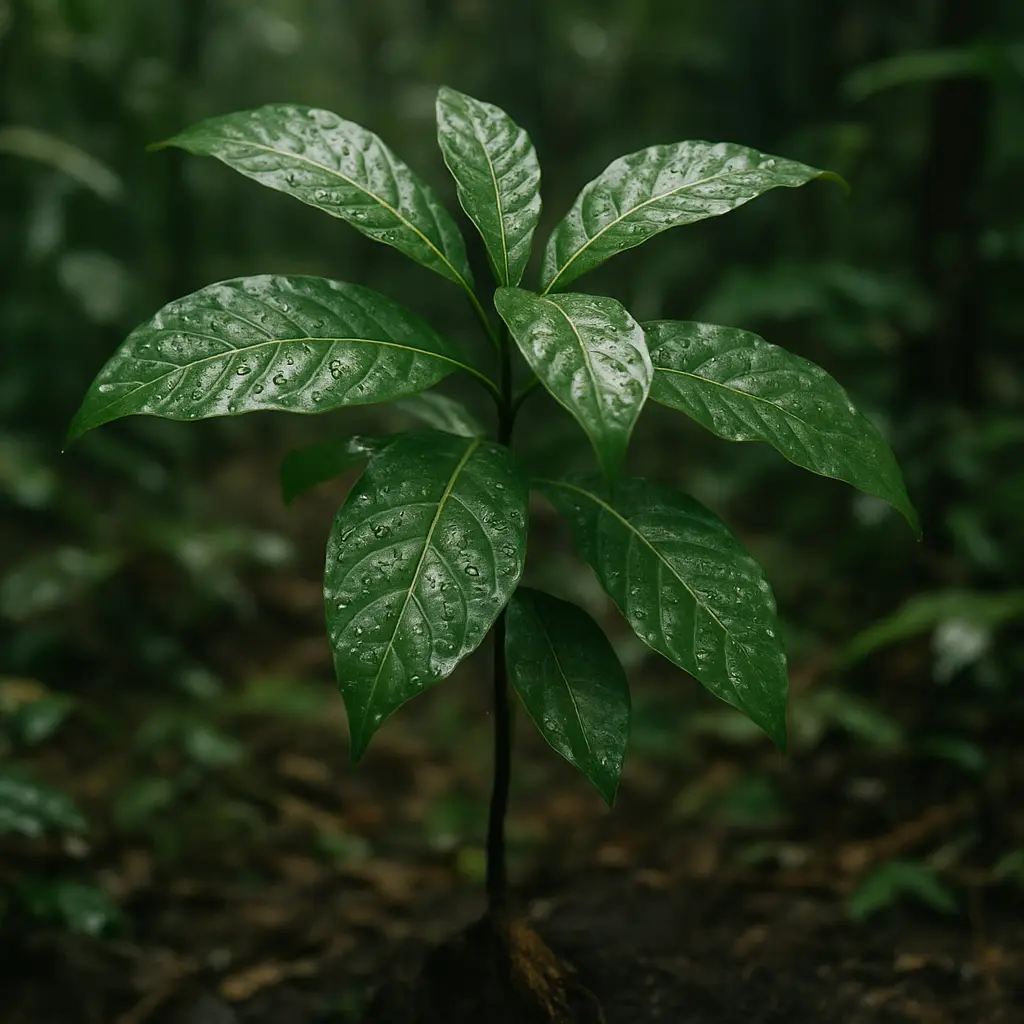 Abstract close-up visual accompanying an evidence review of ibogaine and relapse prevention