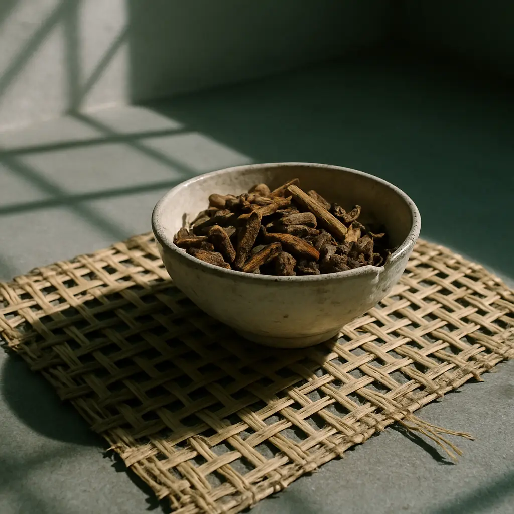 Symbolic still life representing the trade-offs hidden behind low-cost ibogaine treatment