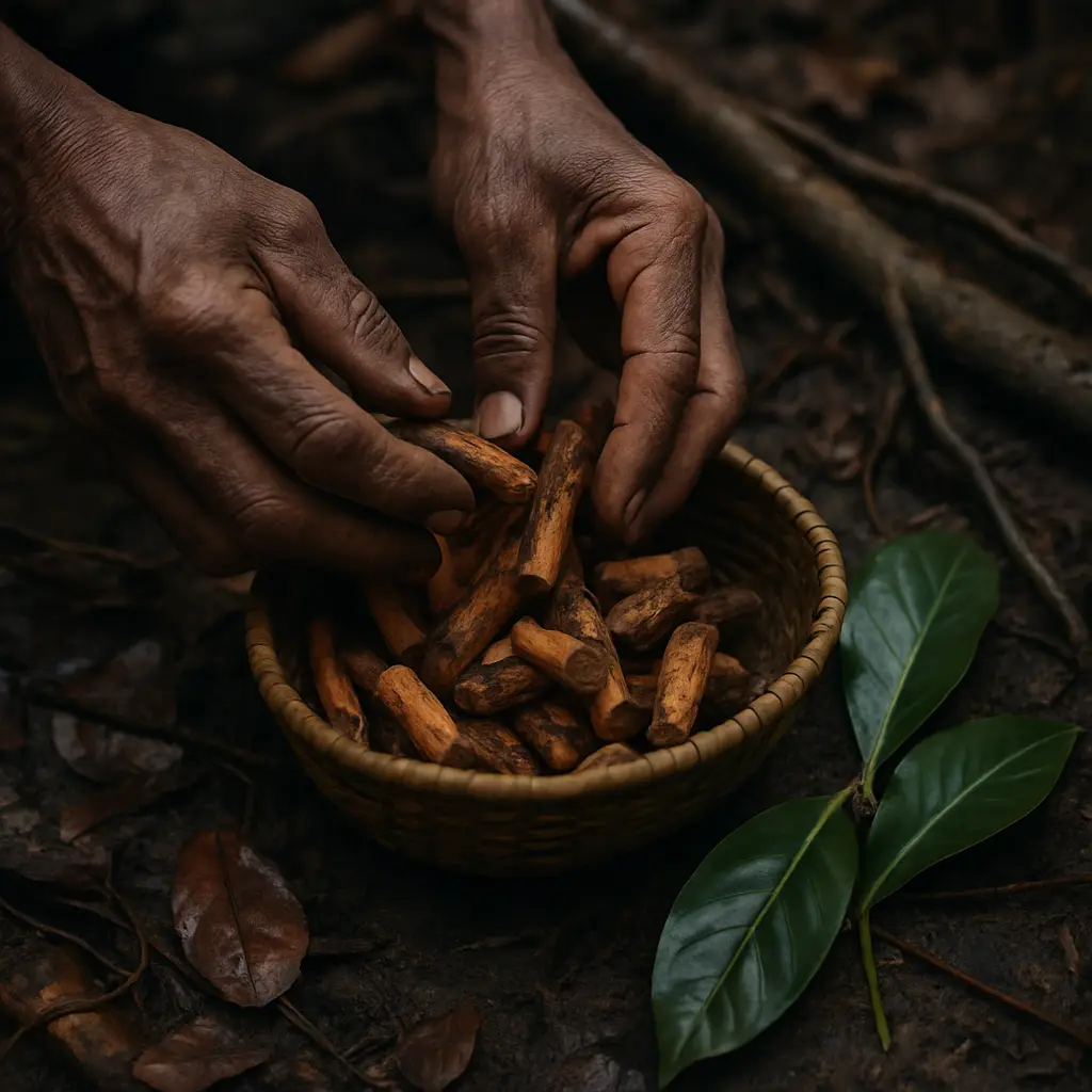 Close-up natural detail accompanying an evidence-first review of ibogaine research