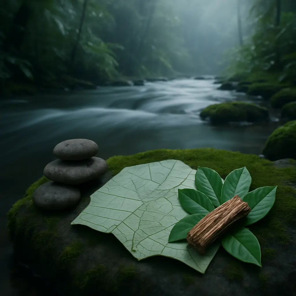 Symbolic still-life reflecting the varied paths of ibogaine access across countries