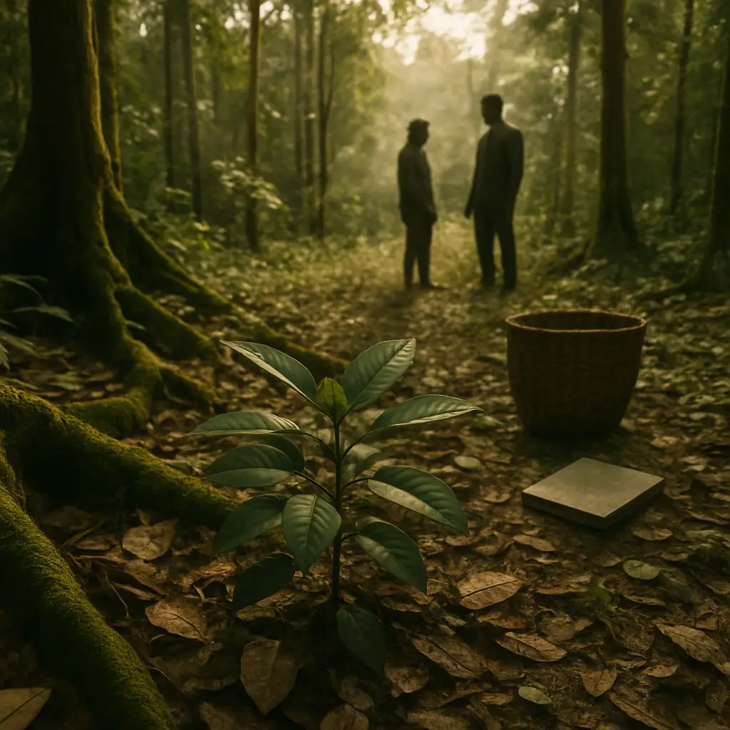Close view of a careful, behind-the-scenes research setting for ibogaine treatment questions