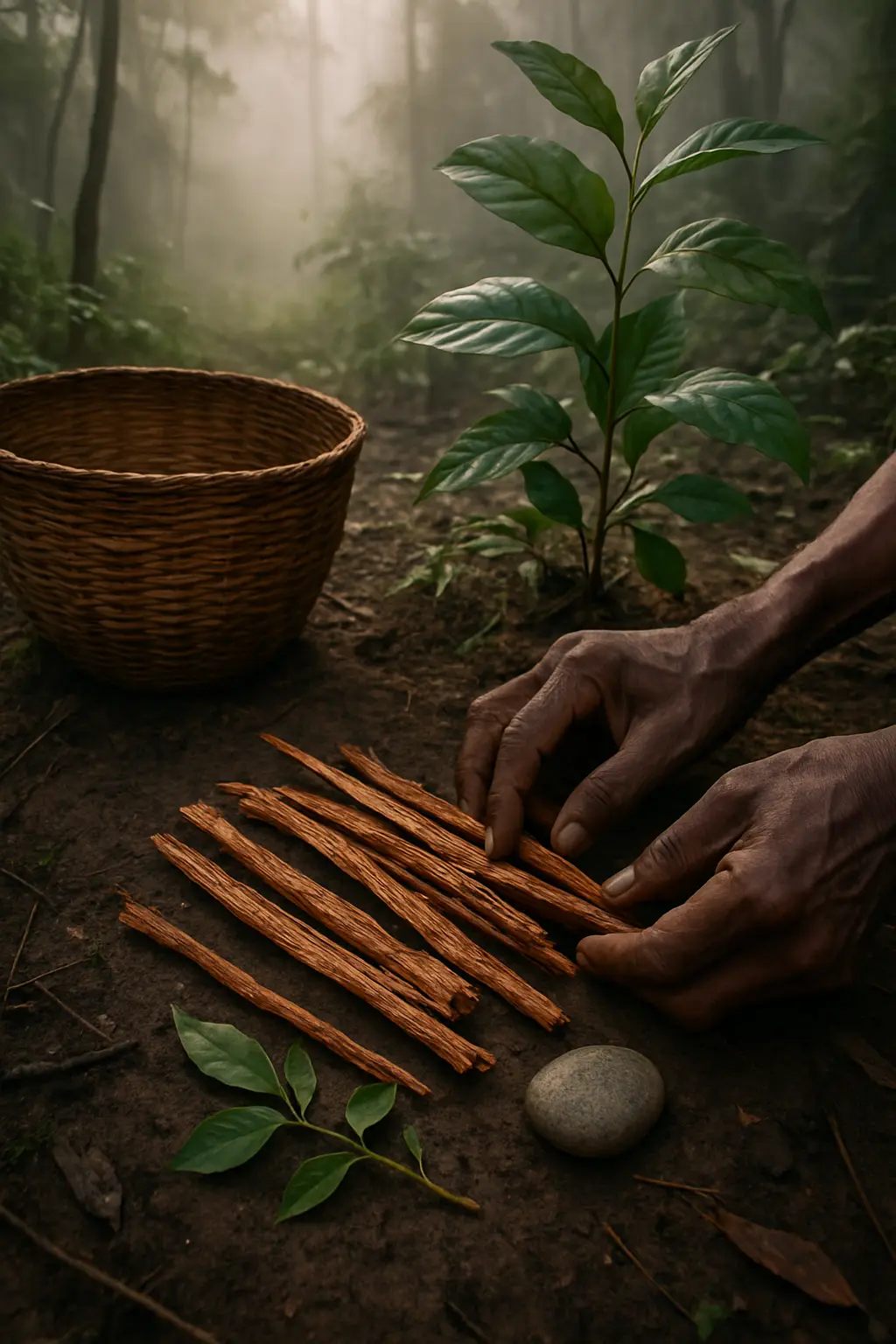 Contemplative still-life reflecting careful assessment of ibogaine program safeguards