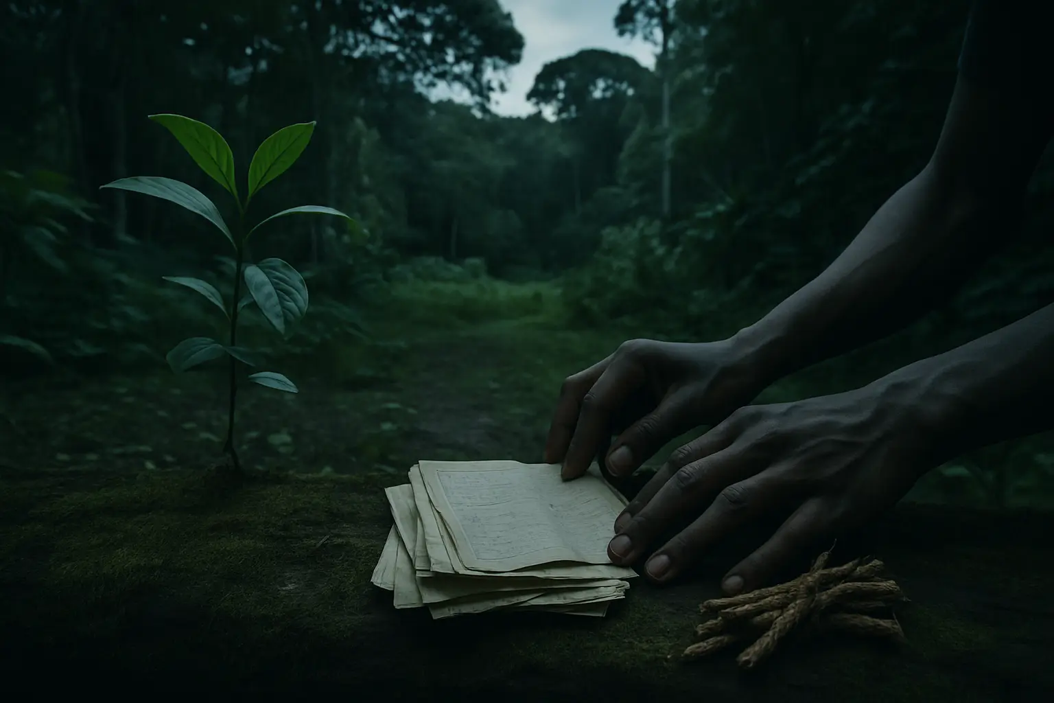 Hands together in a calm setting, representing careful use of information