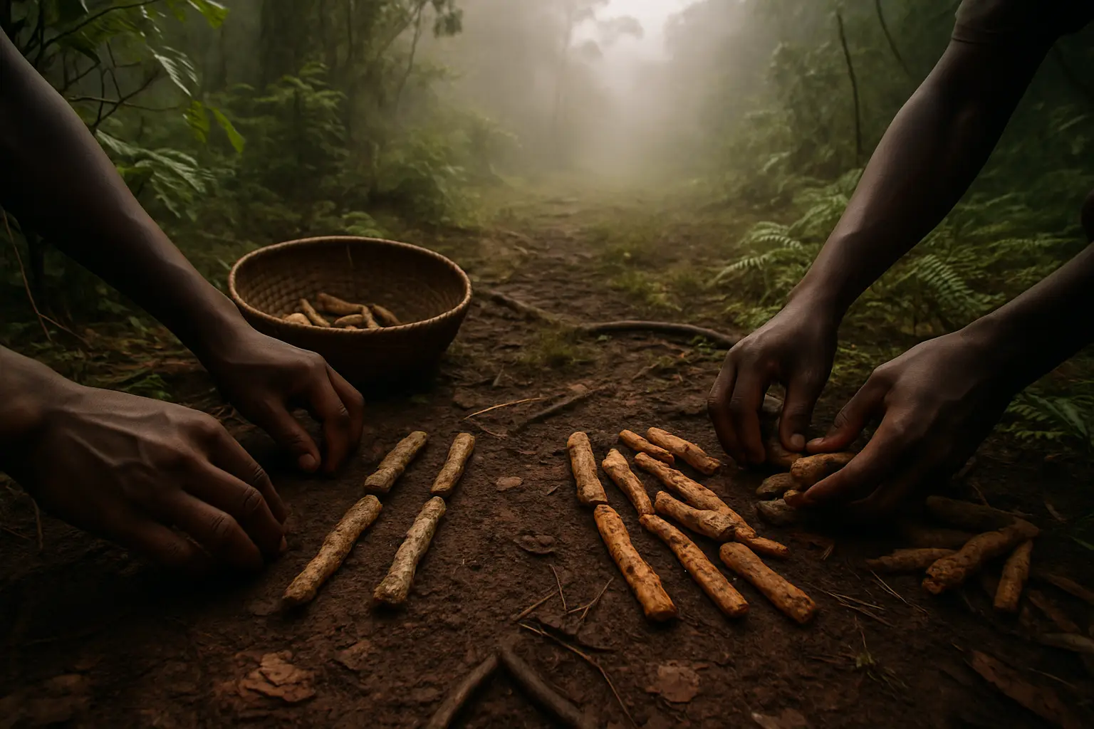 Symbolic still life representing a careful comparison of ibogaine programmes