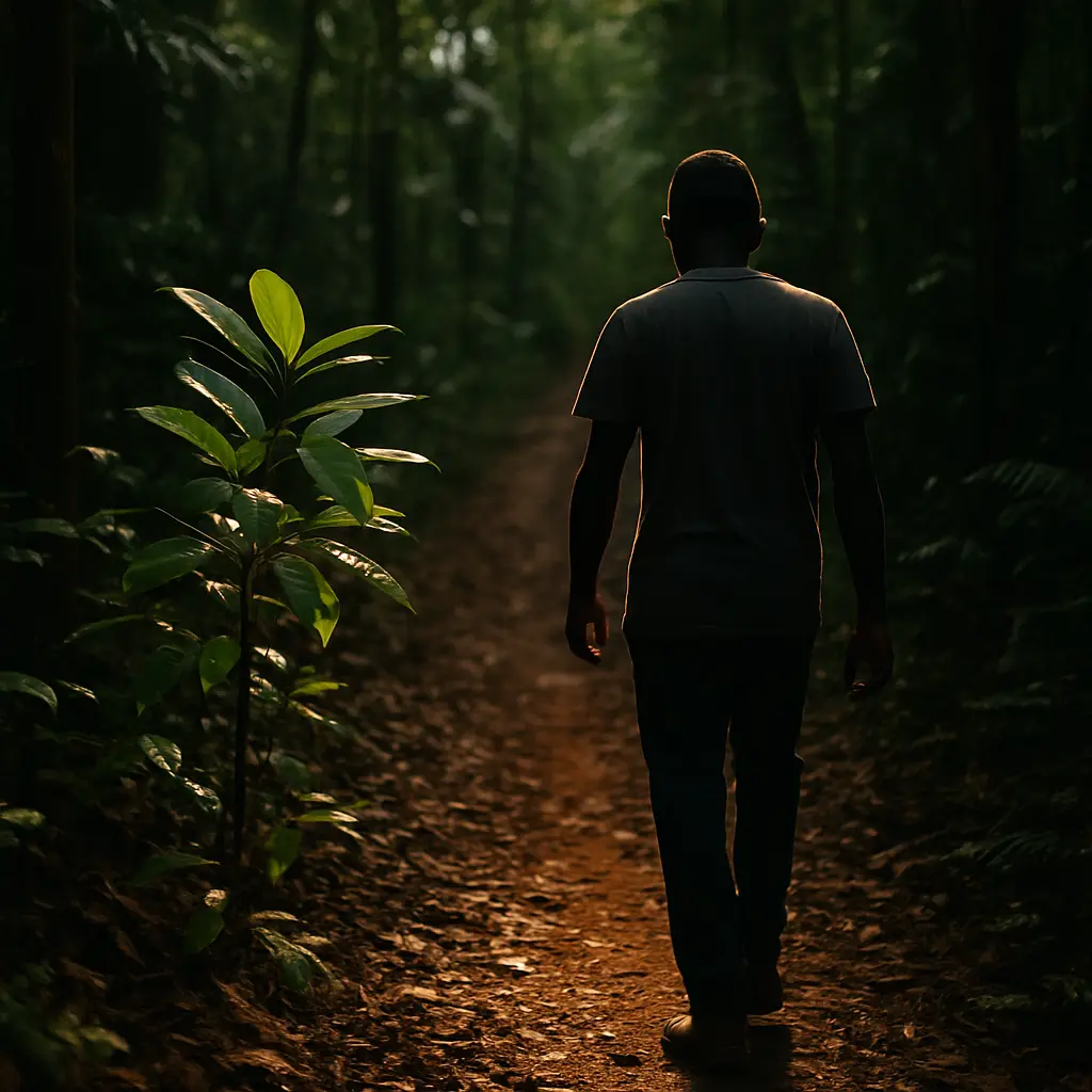 Forest setting associated with discussion of iboga, ecology, and cultural context