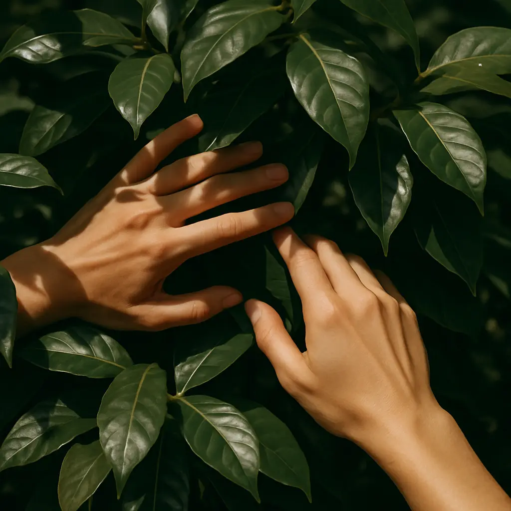 Hands gathered in a calm setting, representing careful consideration and independent guidance