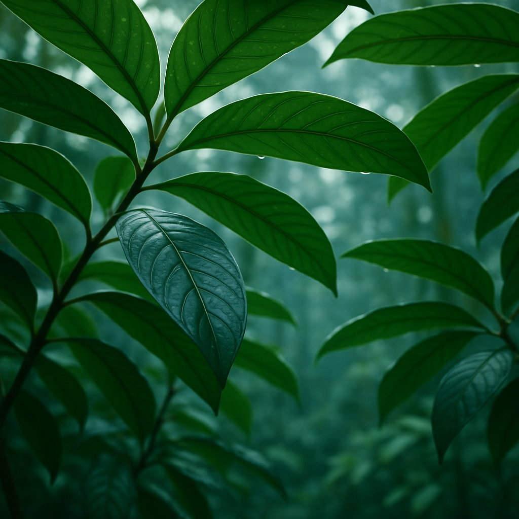Close-up visual detail accompanying ibogaine's origin and properties