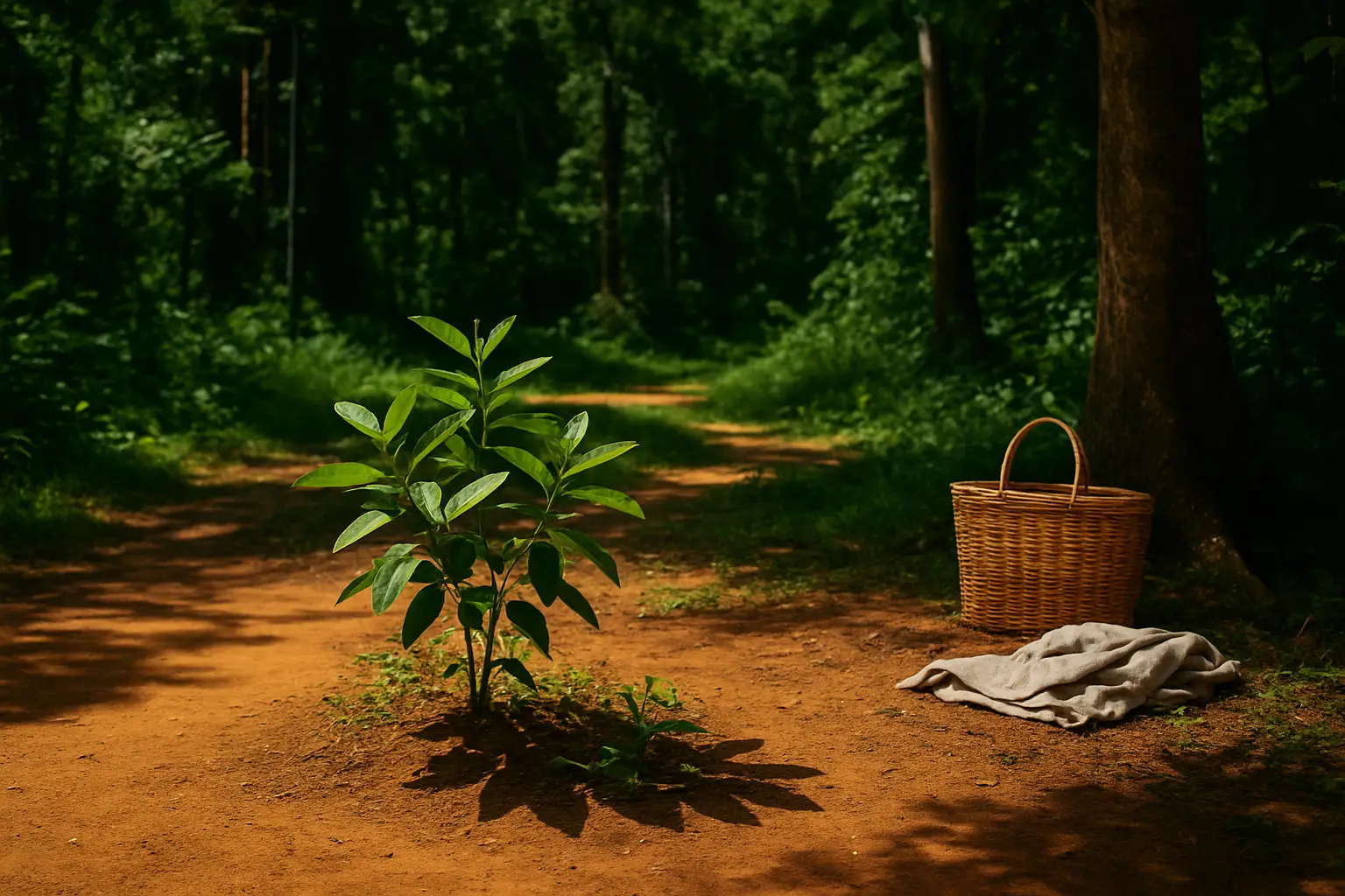 Symbolic still-life composition accompanying careful questions about ibogaine access in Canada