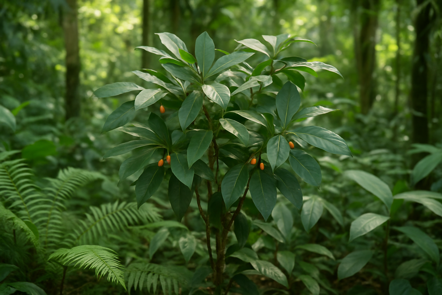 Quiet, earthy visual setting for considering ibogaine discussions with care