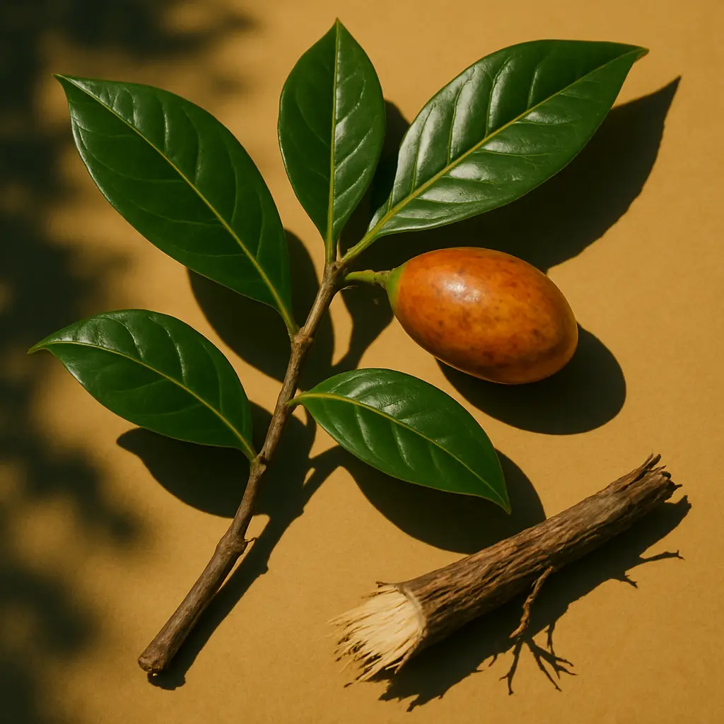 Close-up natural detail accompanying information about ibogaine and careful preparation