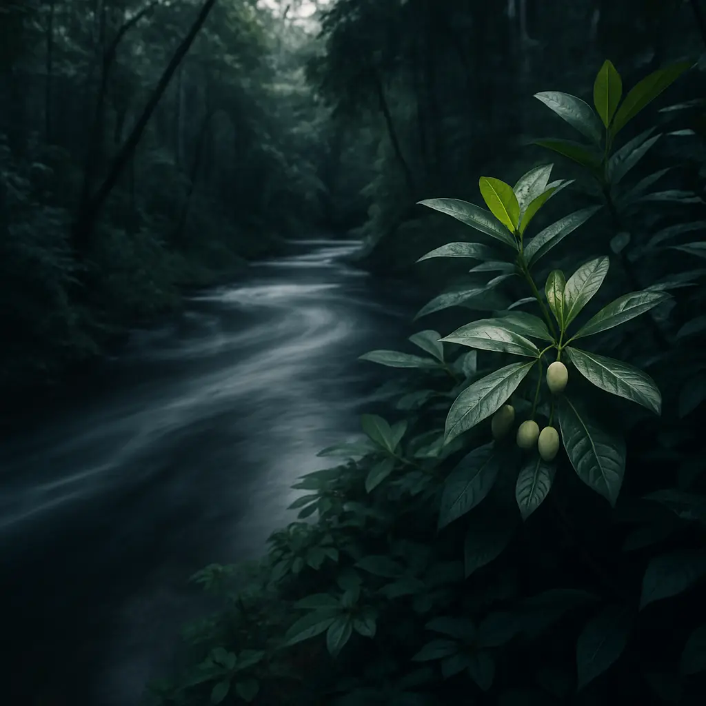 Sunlit tropical foliage accompanying an evidence-first clinical considerations brief