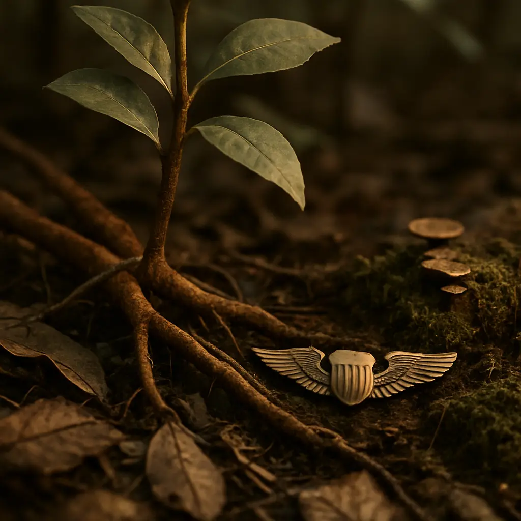 Symbolic still-life representing a careful review of ibogaine questions for veterans