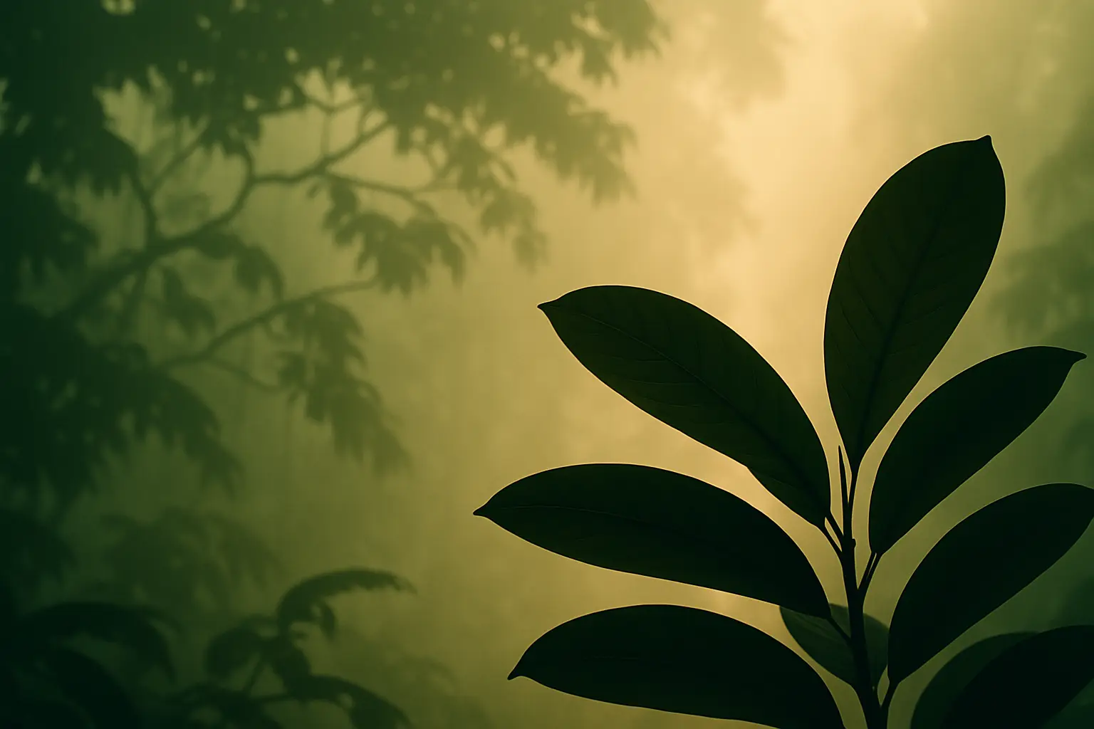 Botanical landscape representing a comparison between ibogaine and ayahuasca