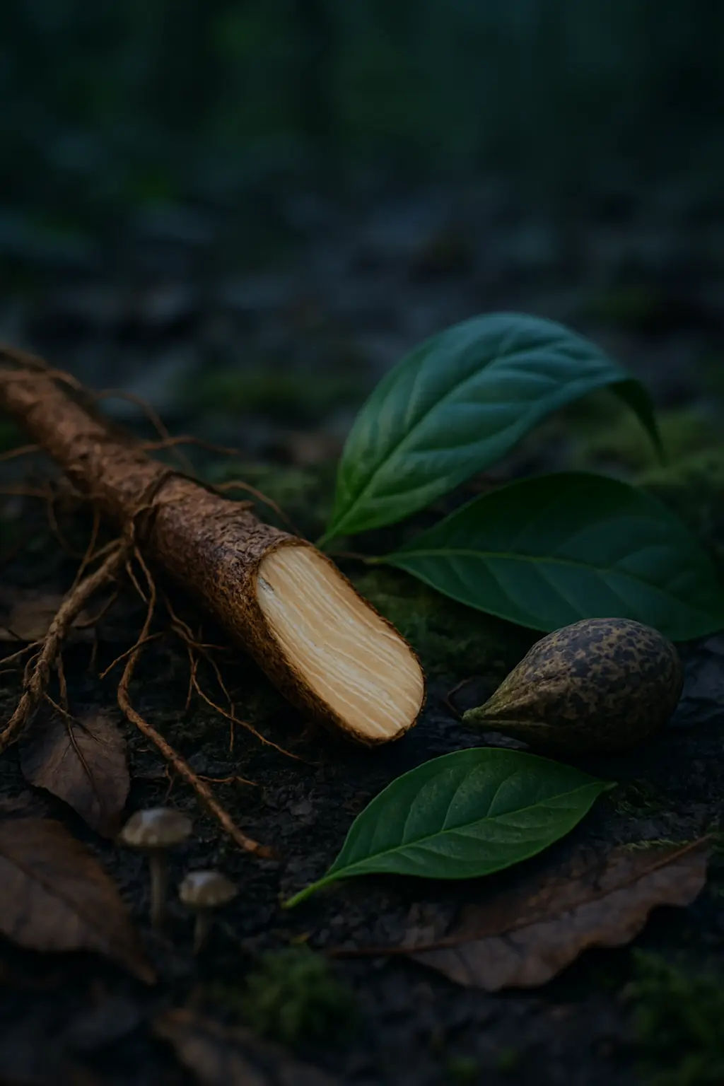 Close-up treatment-related detail beside information about ibogaine’s effects and risks