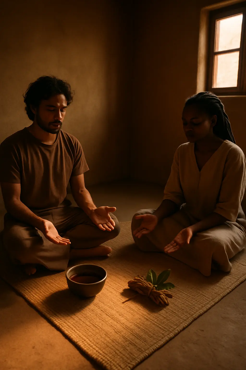 Hands held thoughtfully in a quiet moment of reflection