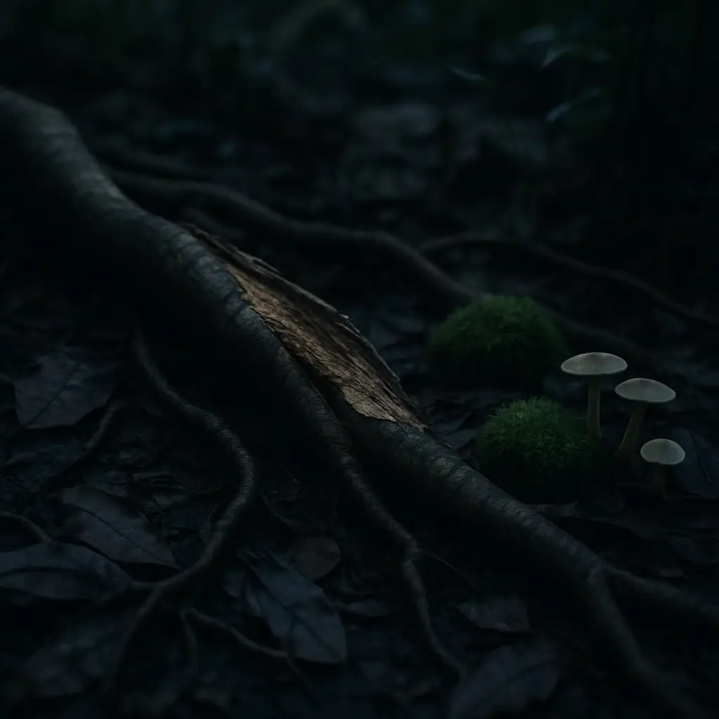 Close-up tropical setting beside information on ibogaine therapy