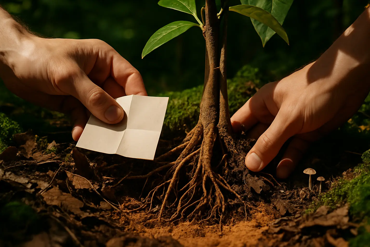 Hands held thoughtfully together, reflecting the care required when navigating complex information