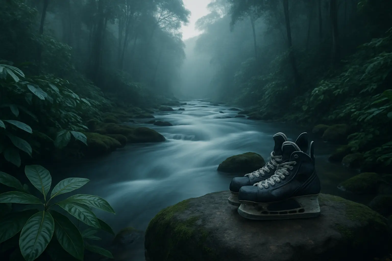 Reflective rink environment representing recovery, mental health, and support beyond competition