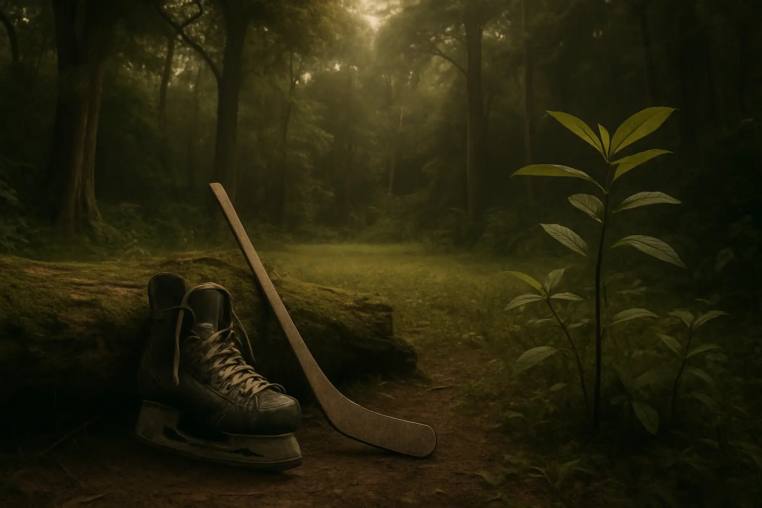 Behind-the-scenes view of a hockey setting accompanying a safety-focused ibogaine discussion