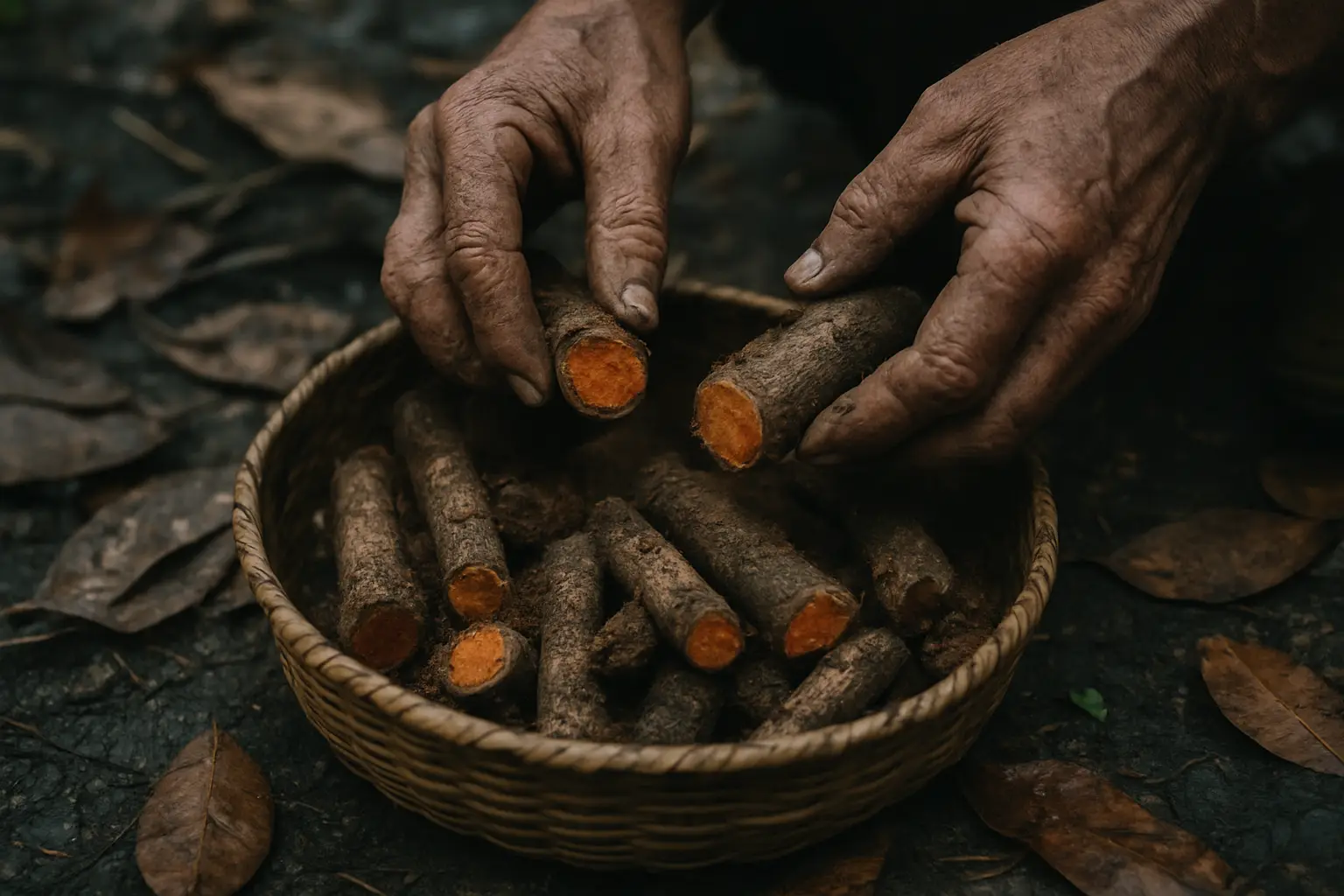 Close natural detail for context on iboga and ibogaine