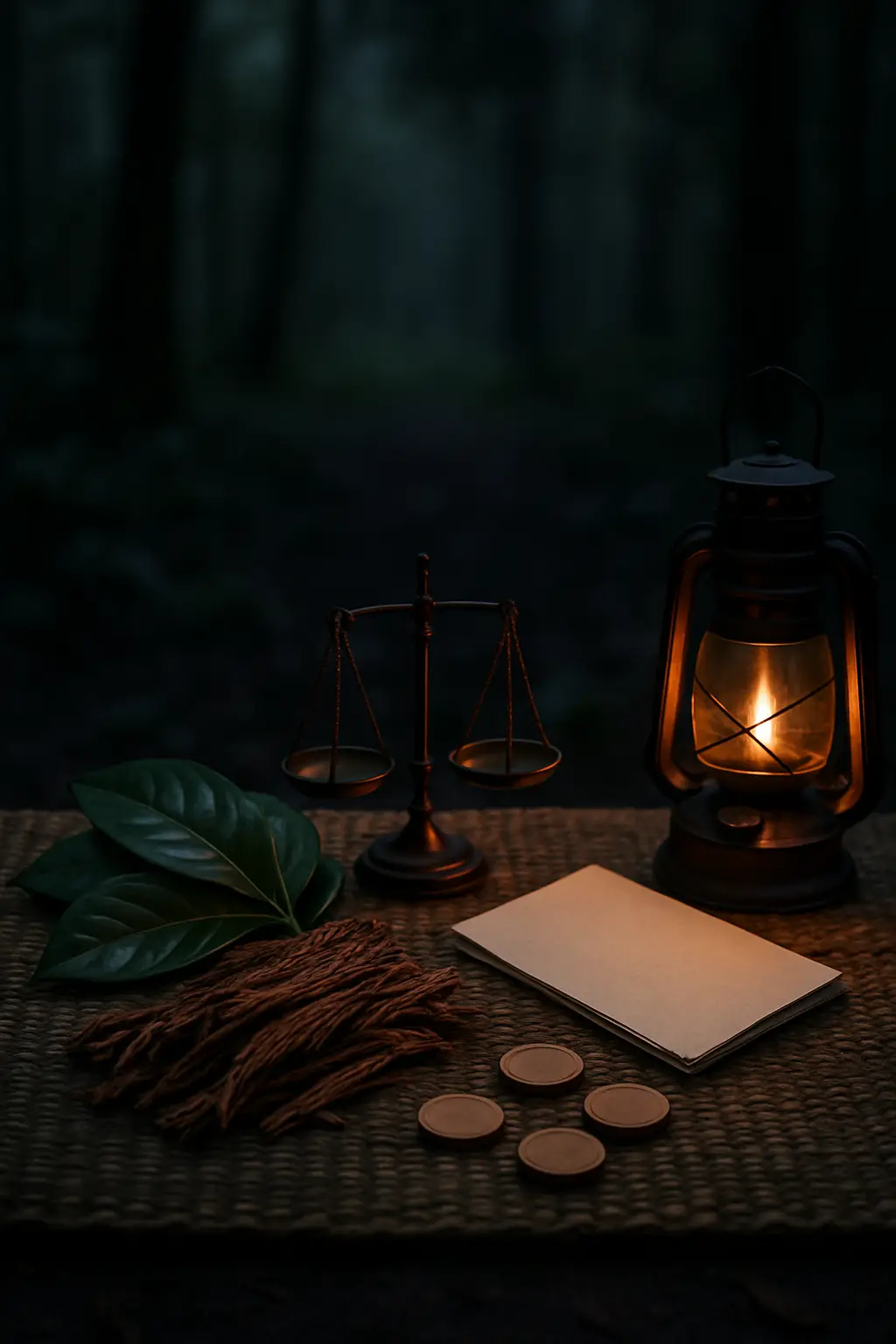 Symbolic still-life reflecting the careful interpretation of ibogaine research and policy updates