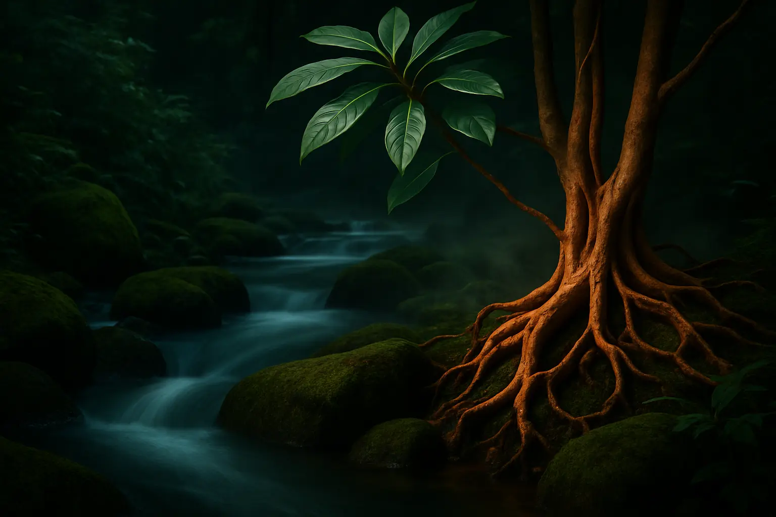 Natural botanical setting introducing the relationship between ibogaine and brain adaptation
