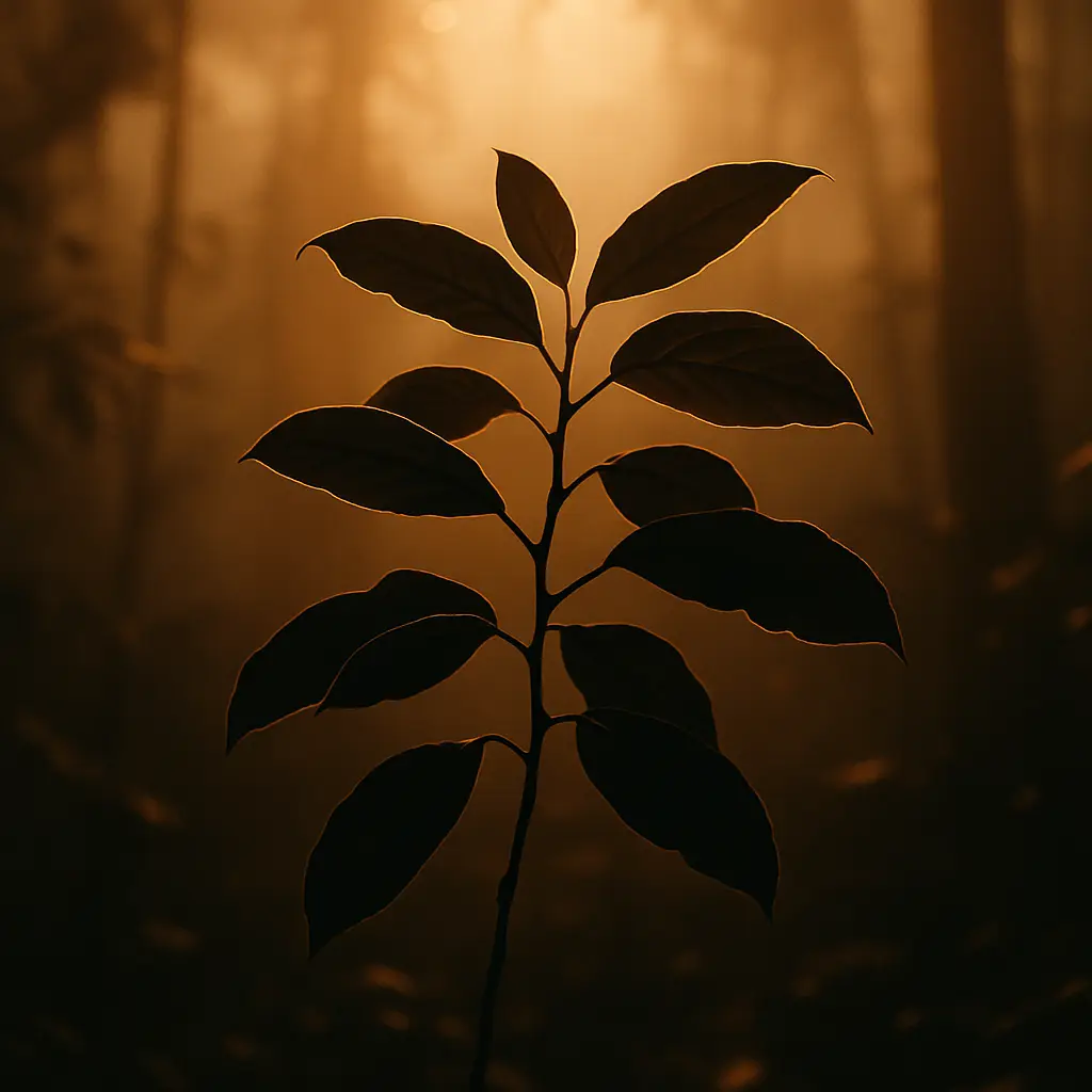 Warm-toned botanical study evoking careful inquiry into ibogaine and the human brain